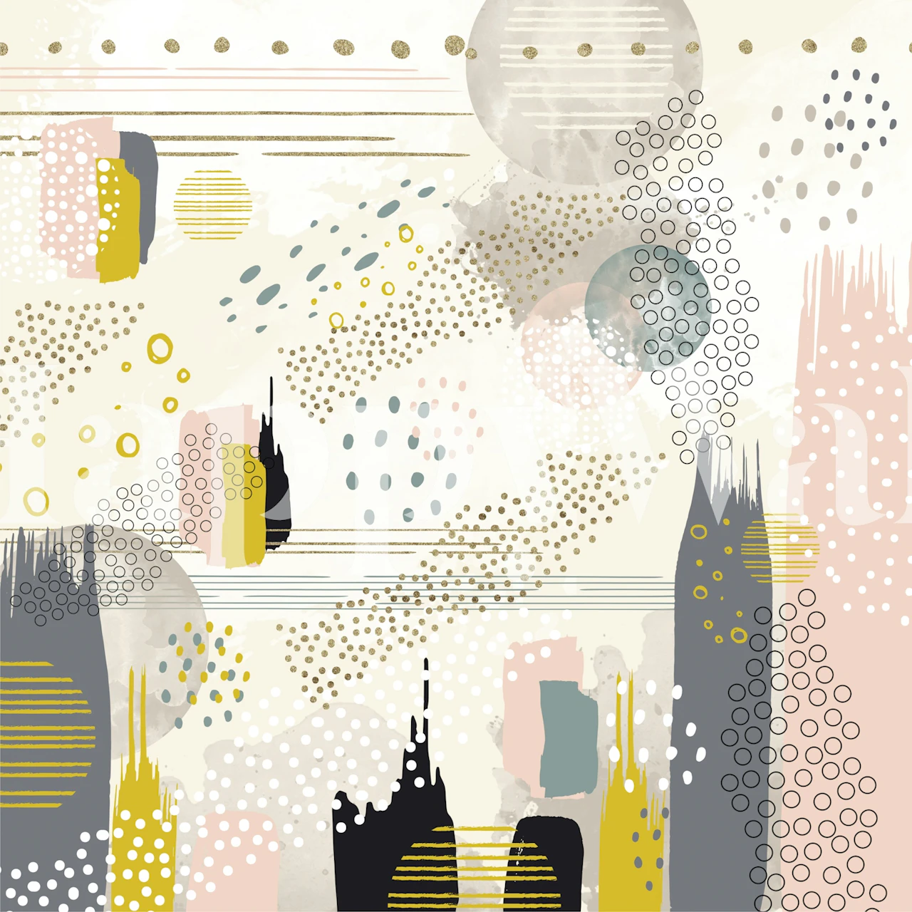 Papier peint Urban Drip Symphony dans une pièce