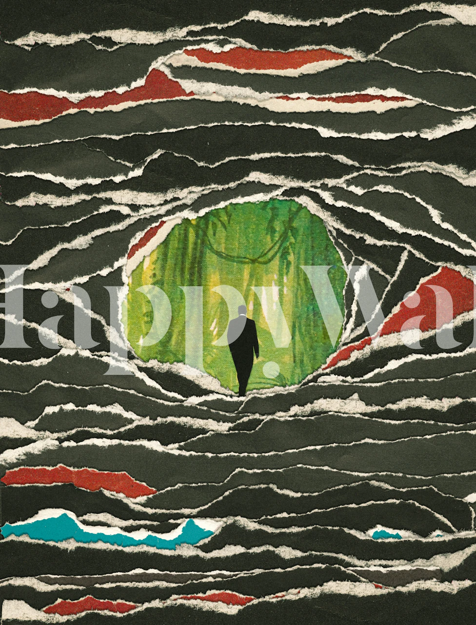 Shredded Dreams wallpaper design in a room