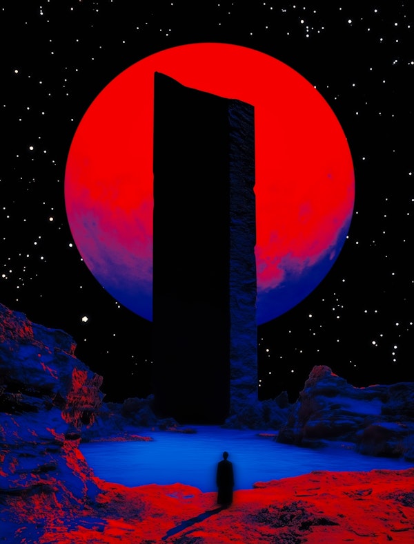 Cosmic Red Moon Aura