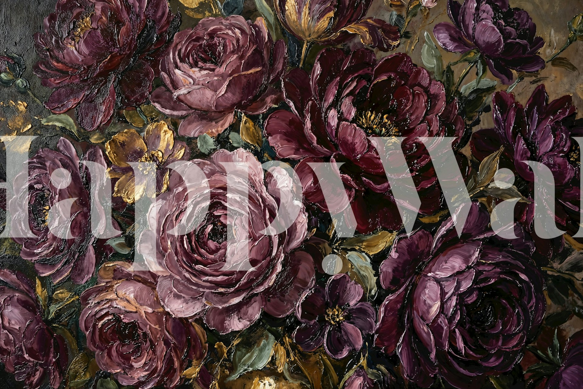 Baroque Flower Elegance Tapete in einem Raum