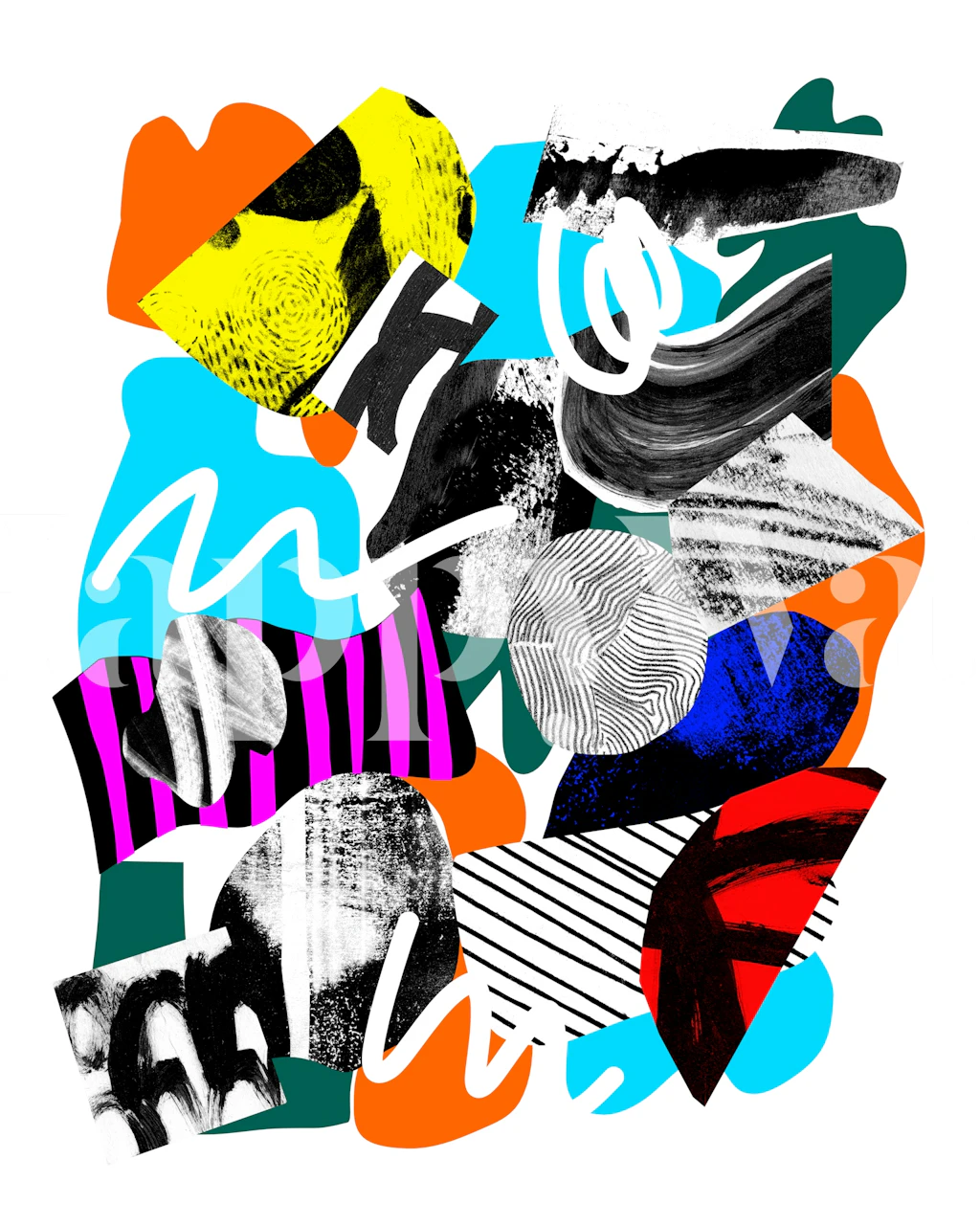 Colorful abstract geometric shapes with vibrant colors wallpaper