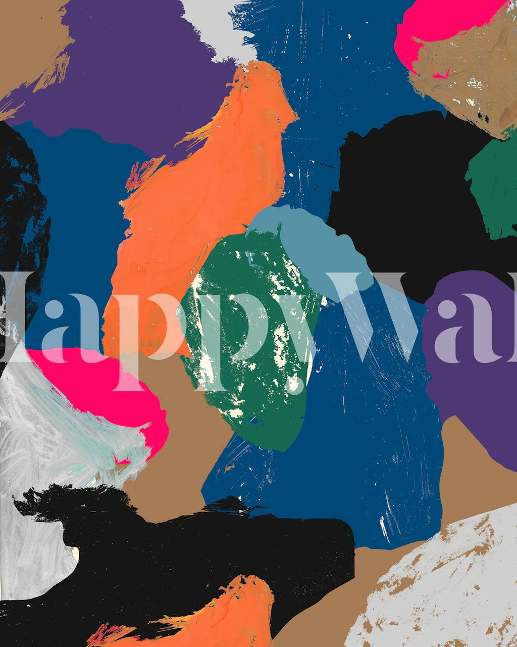 Vibrant canvas wallpaper in a room setting