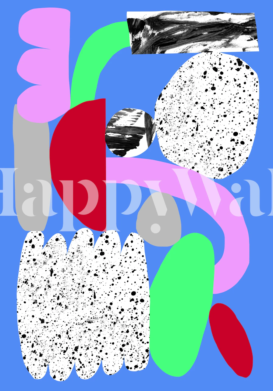 Colorful abstract shapes and patterns in vibrant colors wallpaper