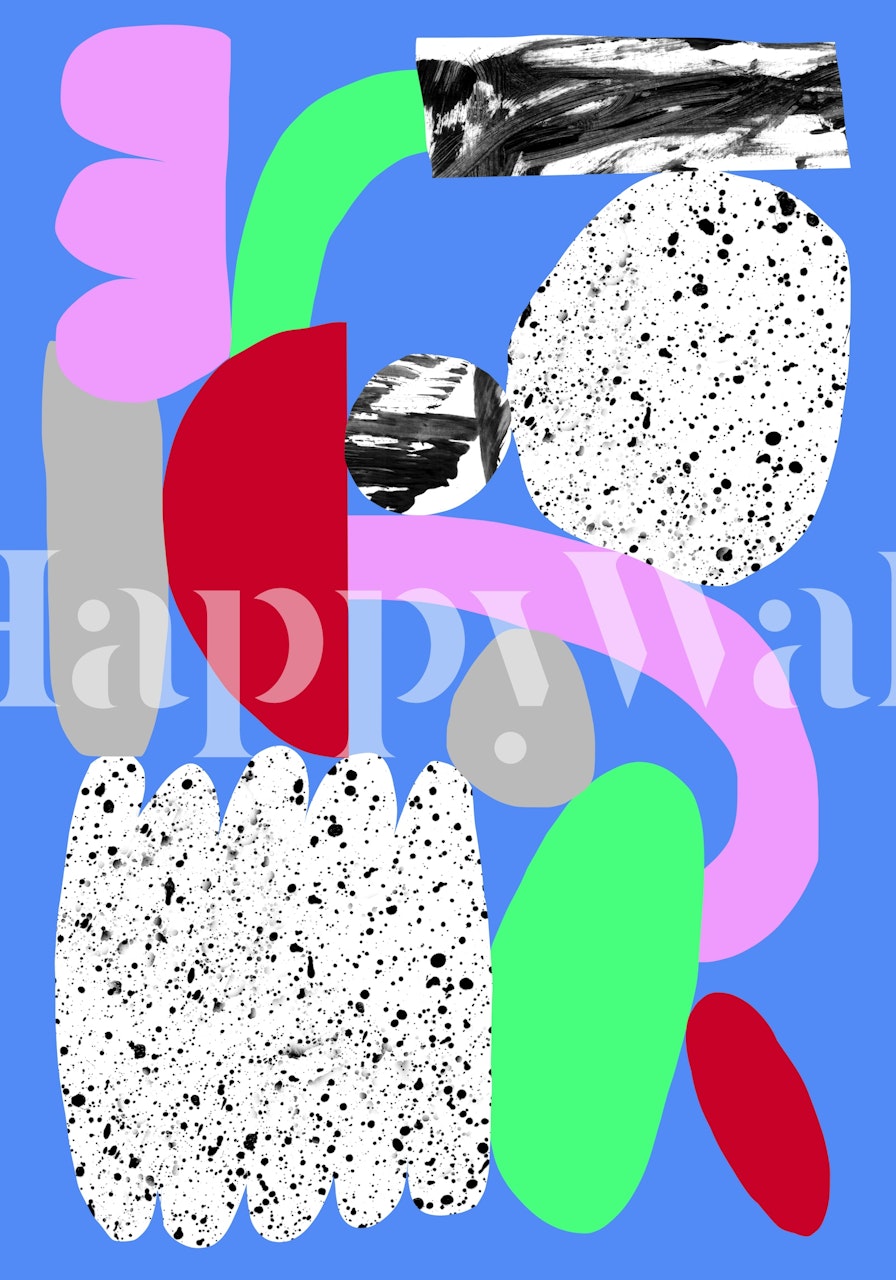 Colorful abstract shapes and patterns in vibrant colors wallpaper