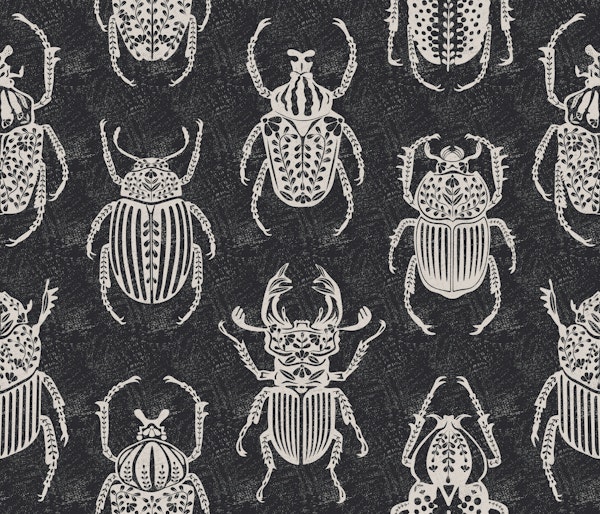 Monochrome Beetle Charm