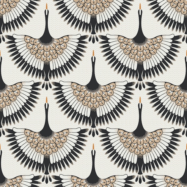 Elegant Art Deco Crane Feathers