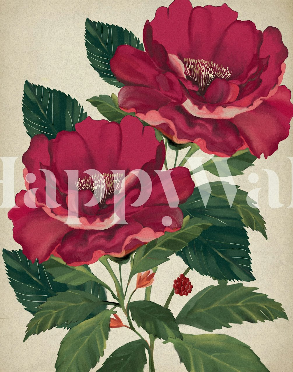 Carta da parati Elegant Peony Blossoms in una stanza