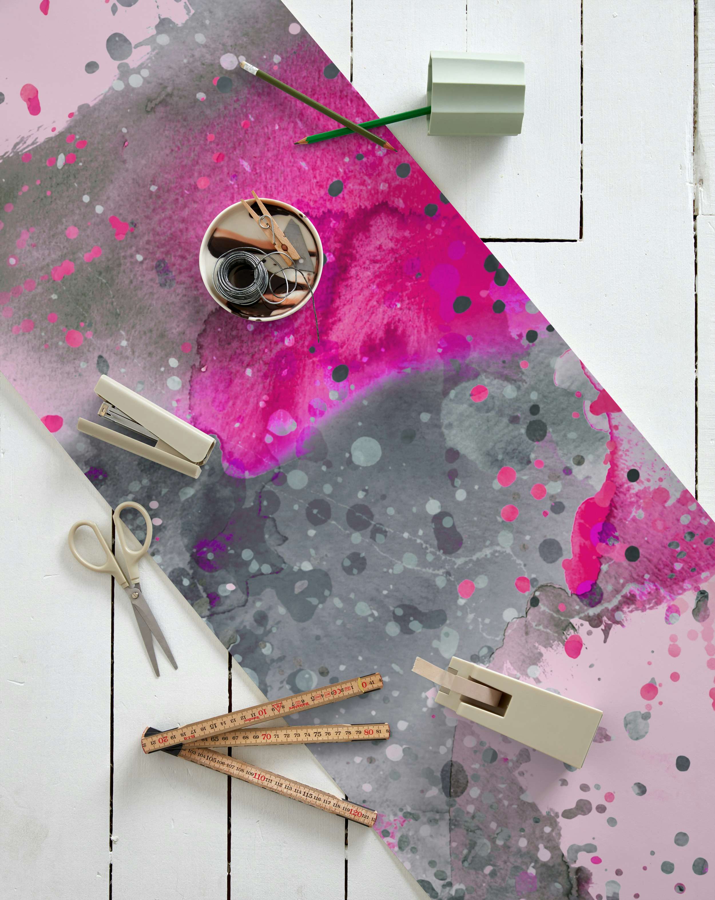 Pink Watercolor Elephant wallpaper roll