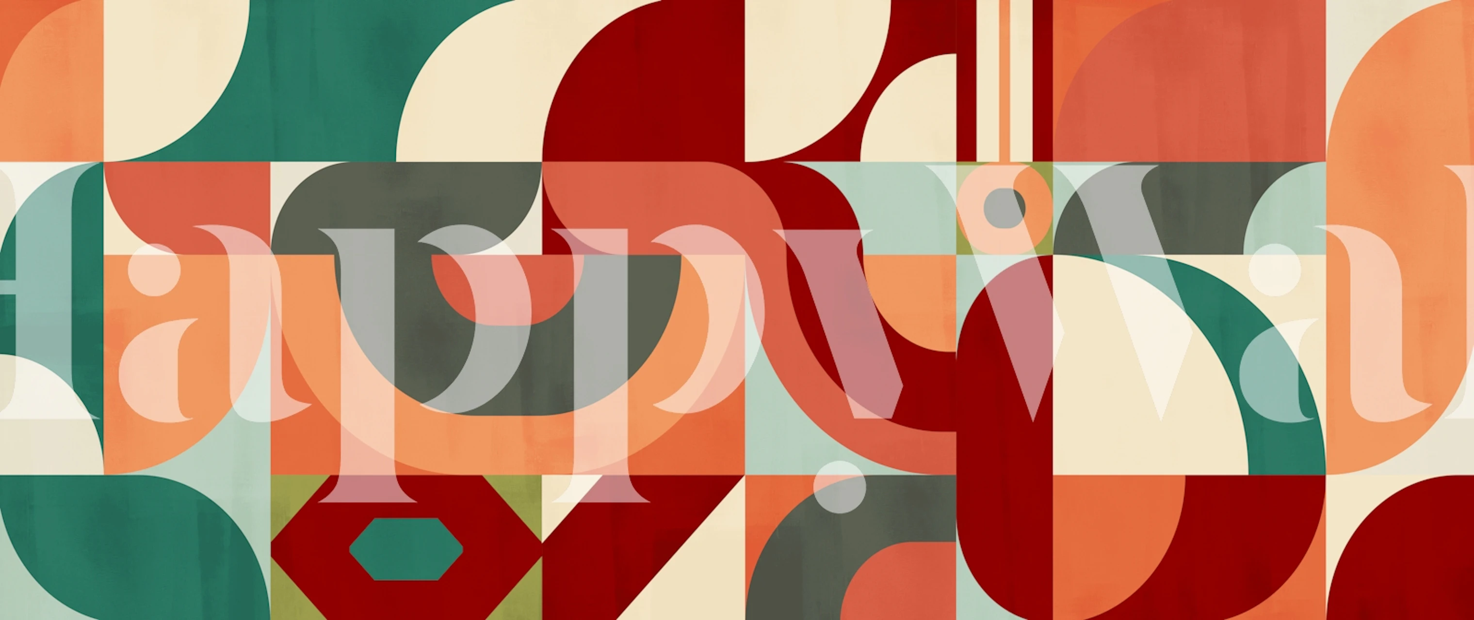 Mid Century Bauhaus Decor wallpaper in a room