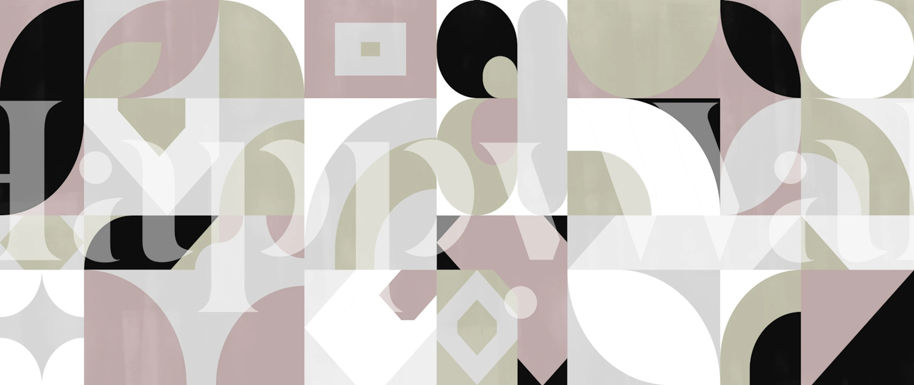 Mid Century Bauhaus Melange wallpaper in a room