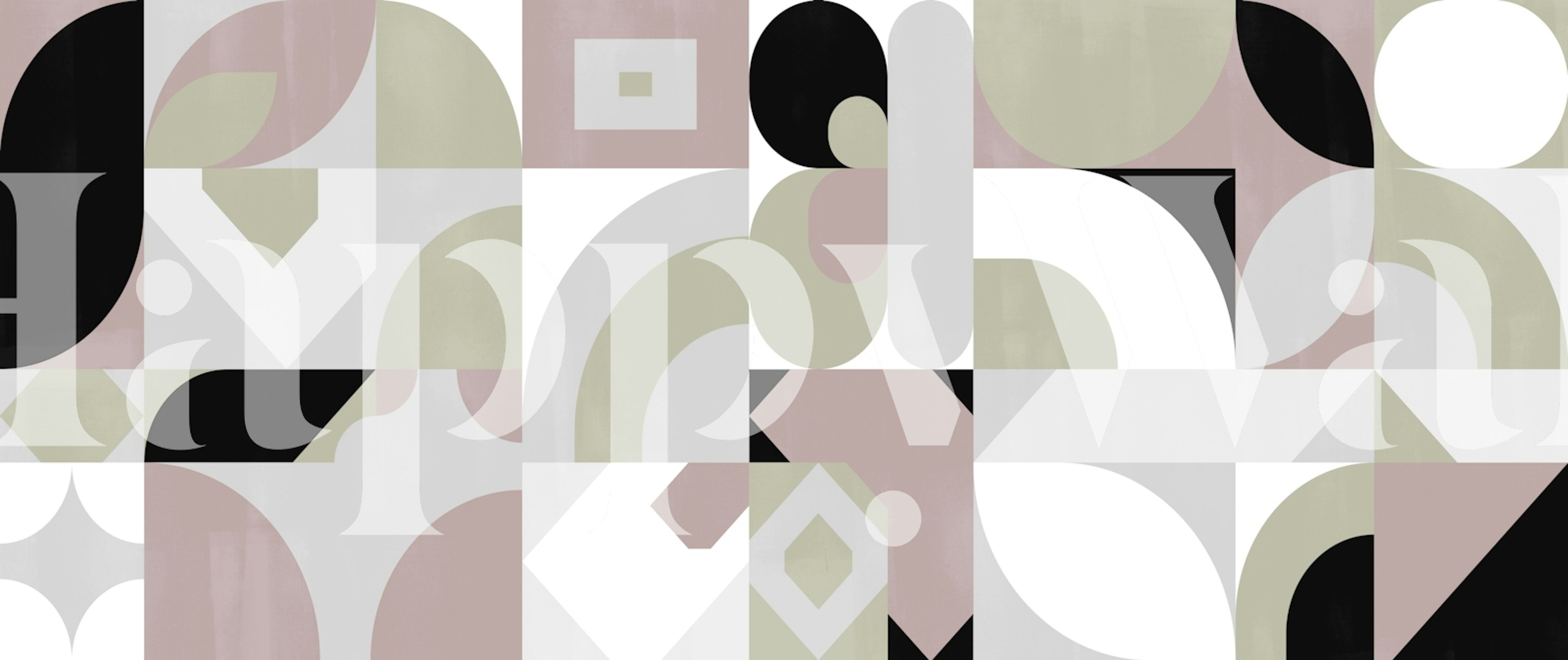 Mid Century Bauhaus Melange tapetti huoneessa