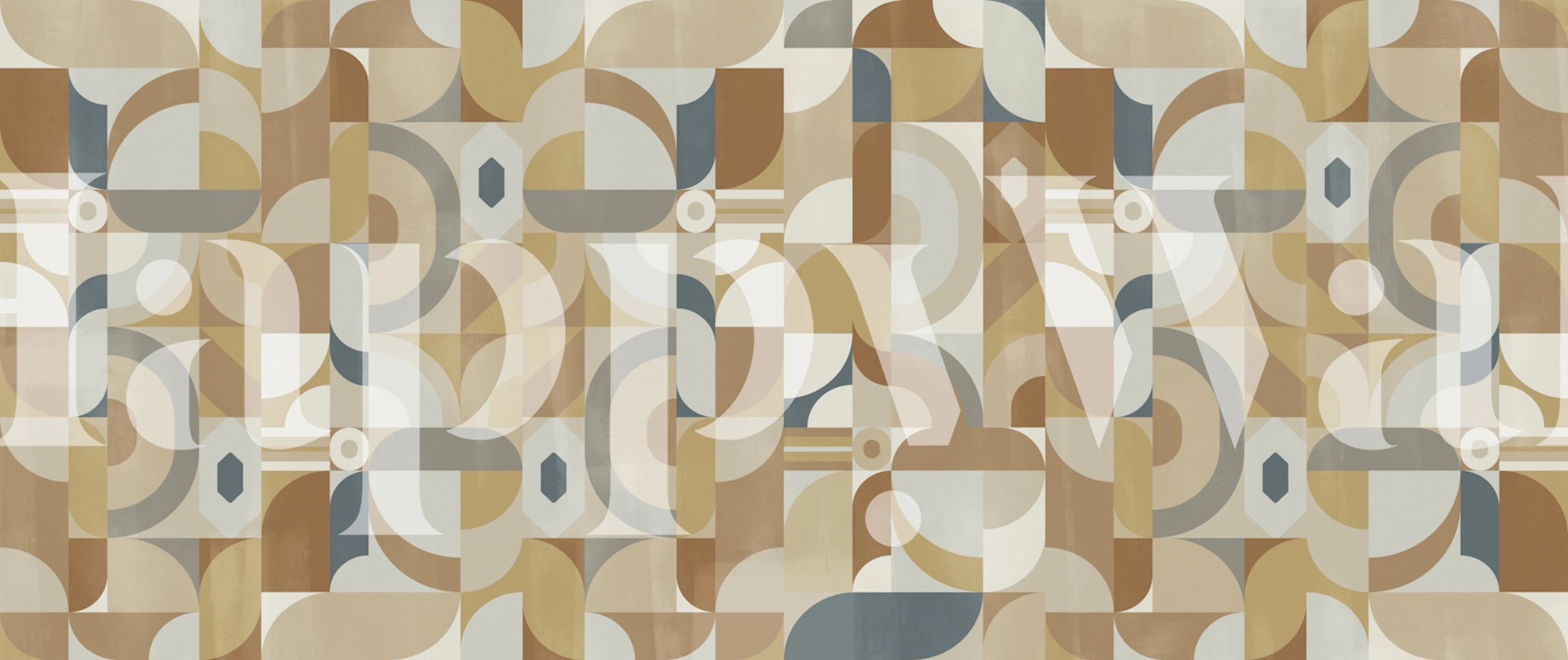 Tapeta Mid Century Bauhaus Motif v místnosti
