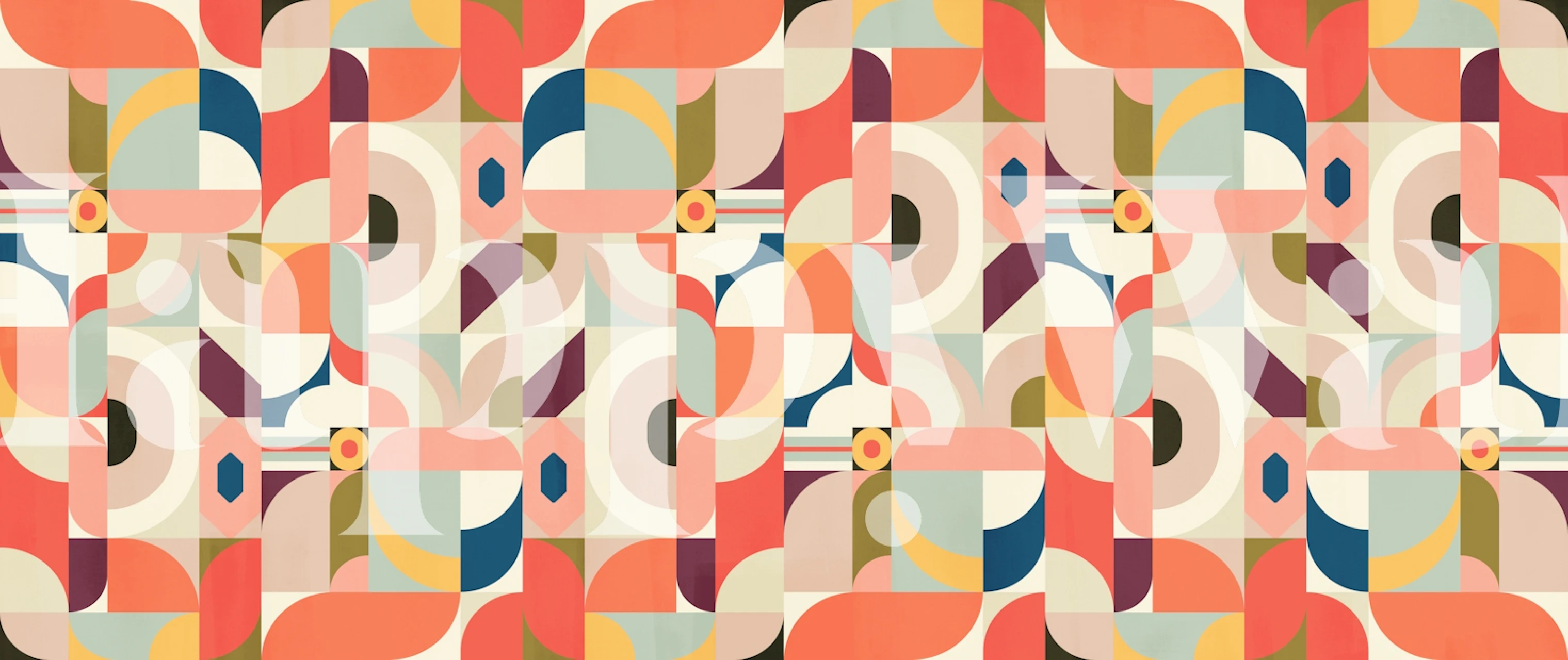 Mid Century Bauhaus Elegant tapet i et rom