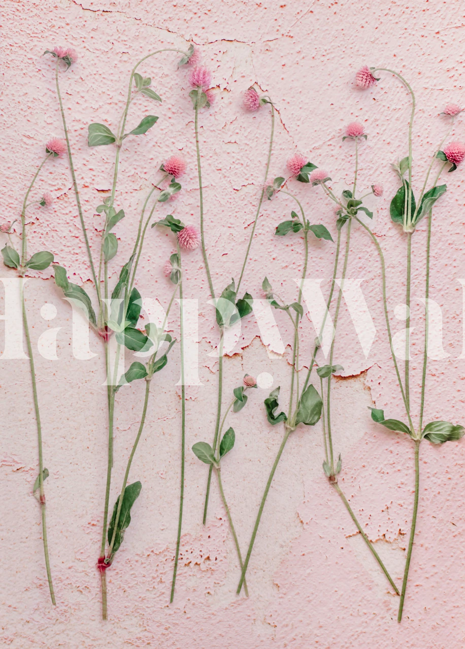 Flower Botanical Blush wallpaper design i et rom