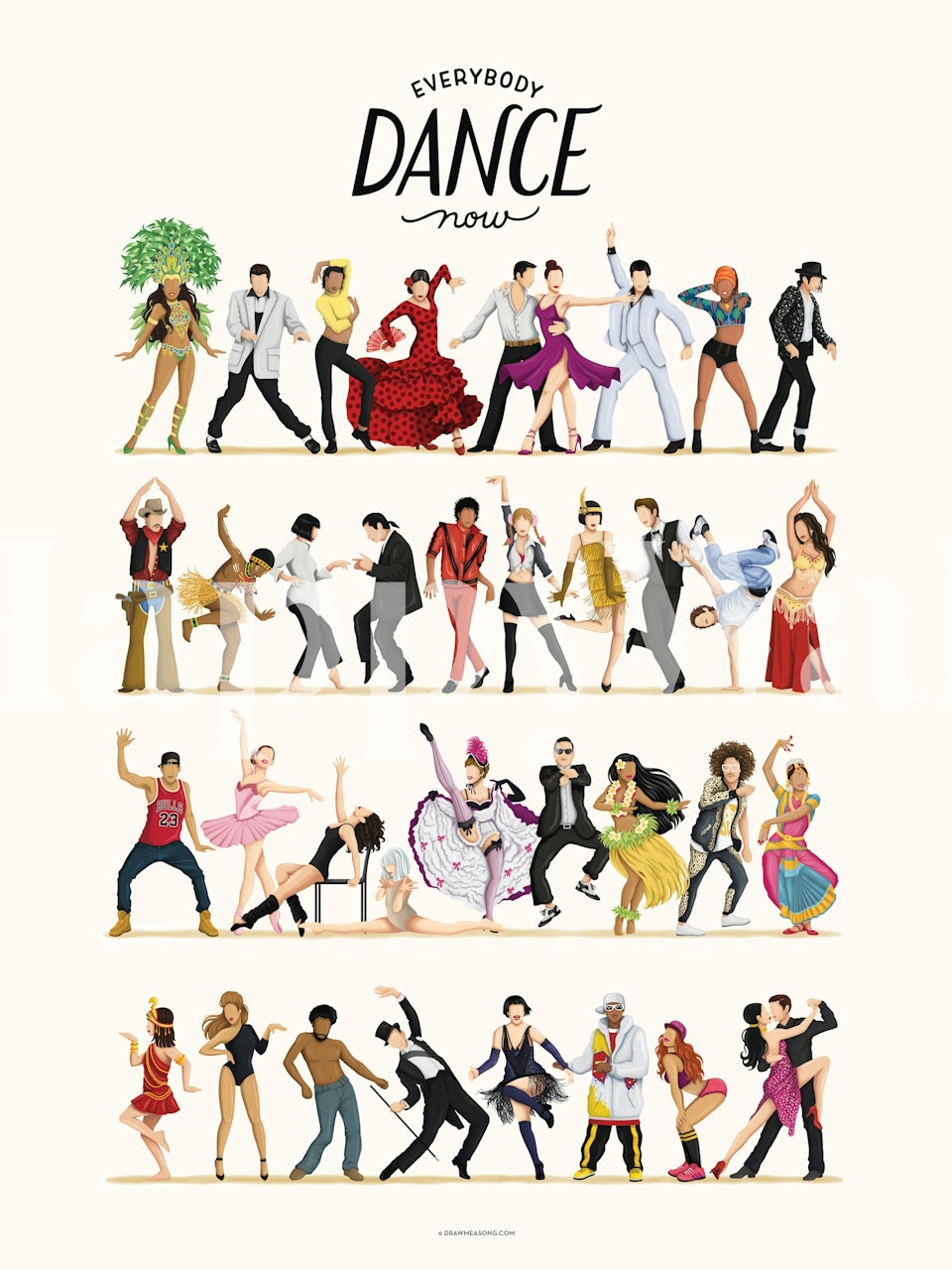 Everybody Dance Now wallpaper in a room