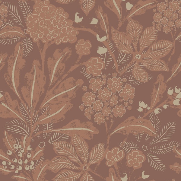 Mocha Mousse Antique Garden Scene