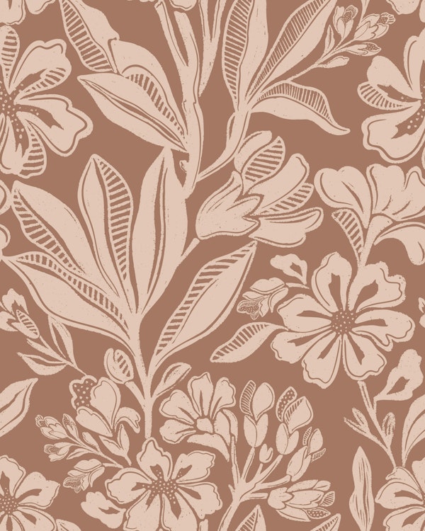 Floral Elegance in Mocha Mosse