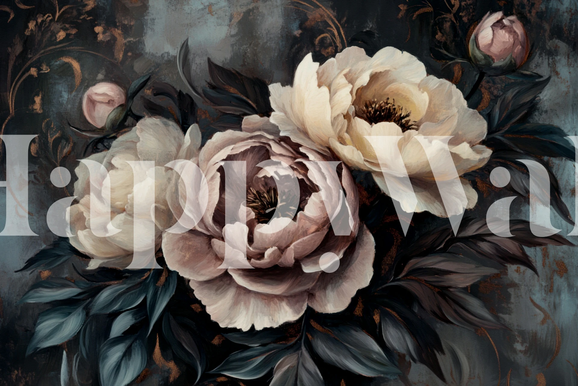 Lush Floral Baroque Symphony wallpaper design