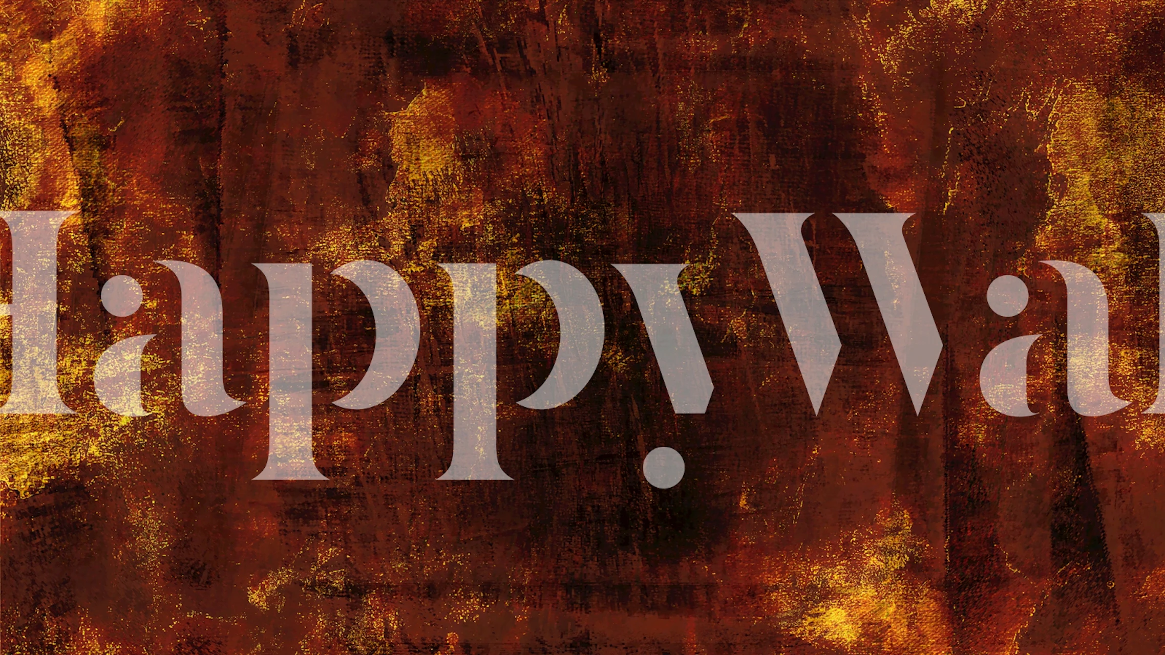 Rustic brush stroke wallpaper in gold and dark brown colors, abstract style.