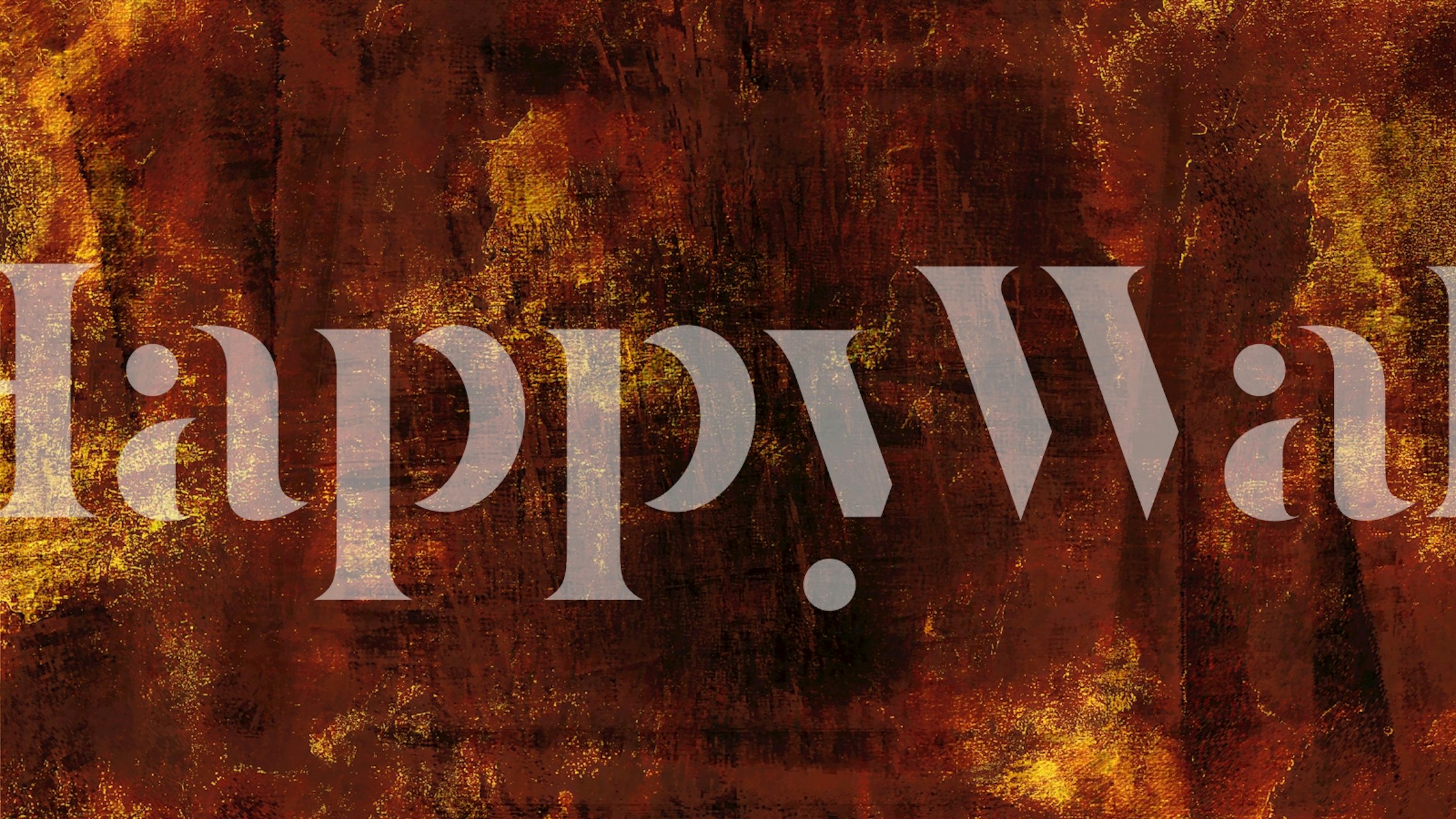 Rustic brush stroke wallpaper in gold and dark brown colors, abstract style.