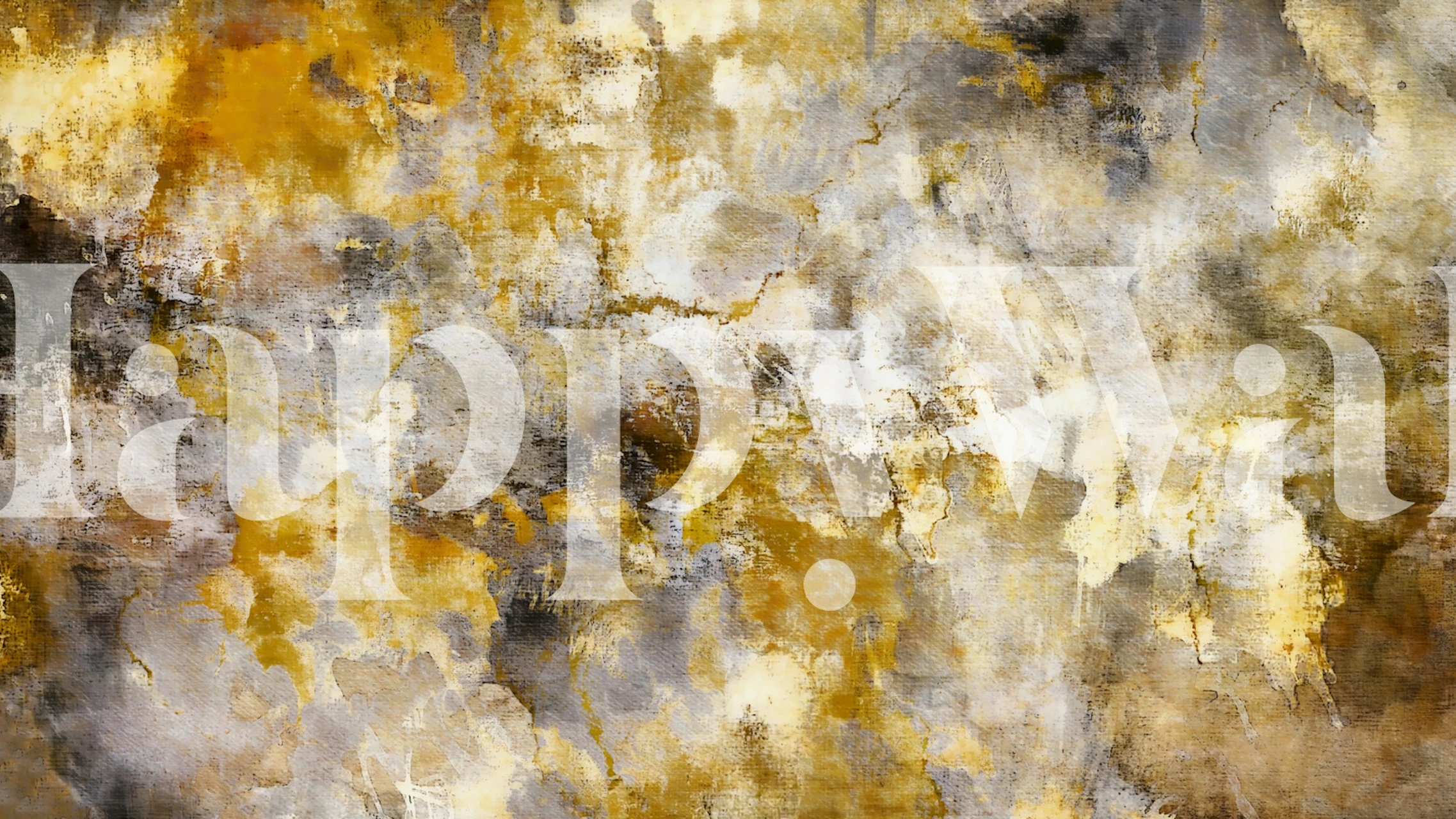 Vintage Gold Abstract Tapete in einem Raum
