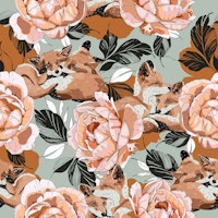 Playful Fox Garden wallpaper