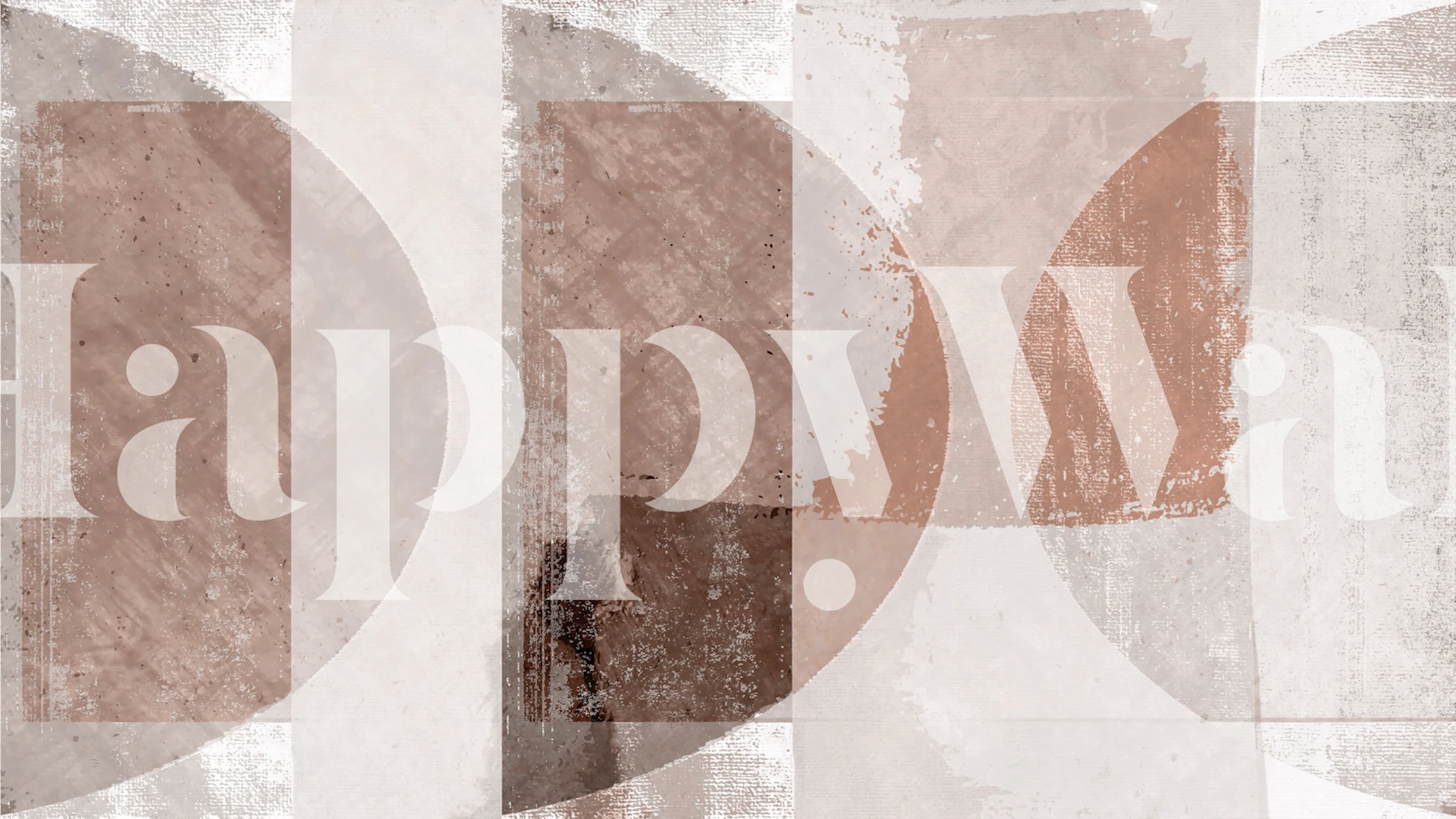 Contemporary Beige Shapes wallpaper in a room