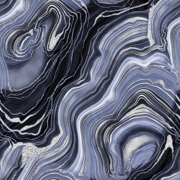 Blue Silver Marble Mineral