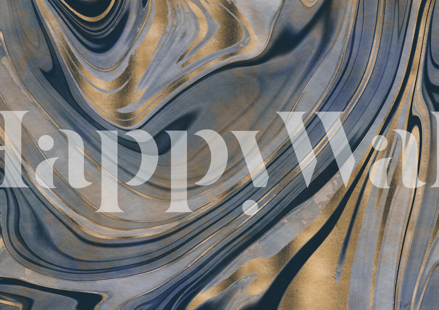 Marbled grey and gold wallpaper design with flowing patterns