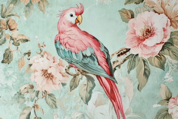 Vintage Tropical Parrot Elegance