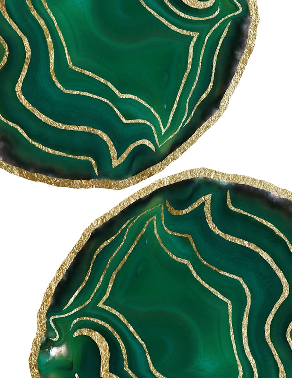 Emerald Agate Gold Glam 1
