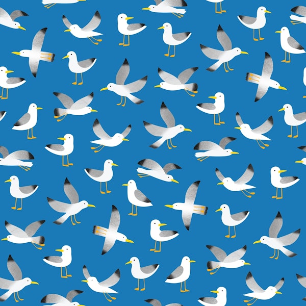 Seagulls on blue by Cecca Designs
