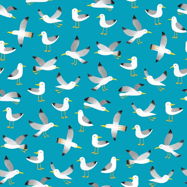 Seagulls on turquoise by Cecca Designs