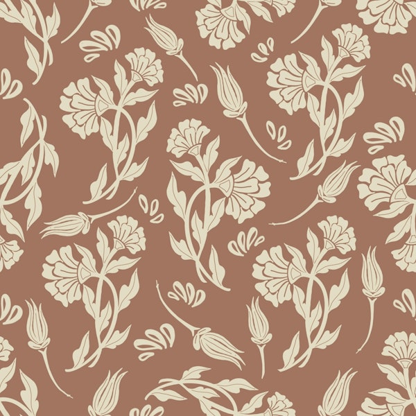 Rustic boho florals Mocha Mousse