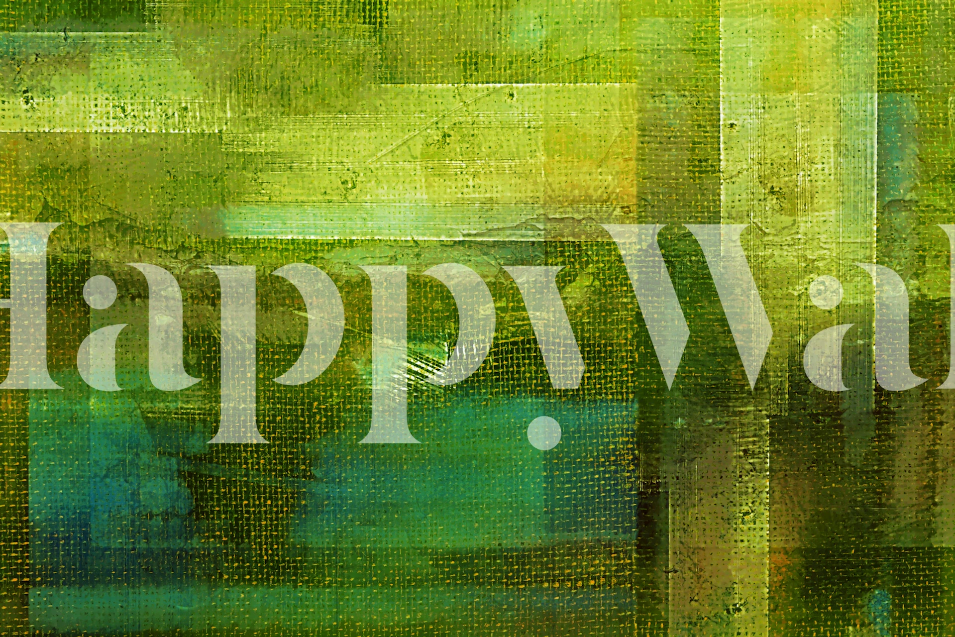 Abstract green brushstroke art wallpaper with varying shades of green and teal.