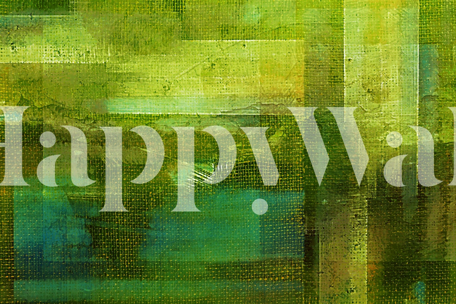 Groene brushstroke wallpaper in een stijlvolle kamer