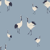 Crane Dance Blue ταπετσαρία