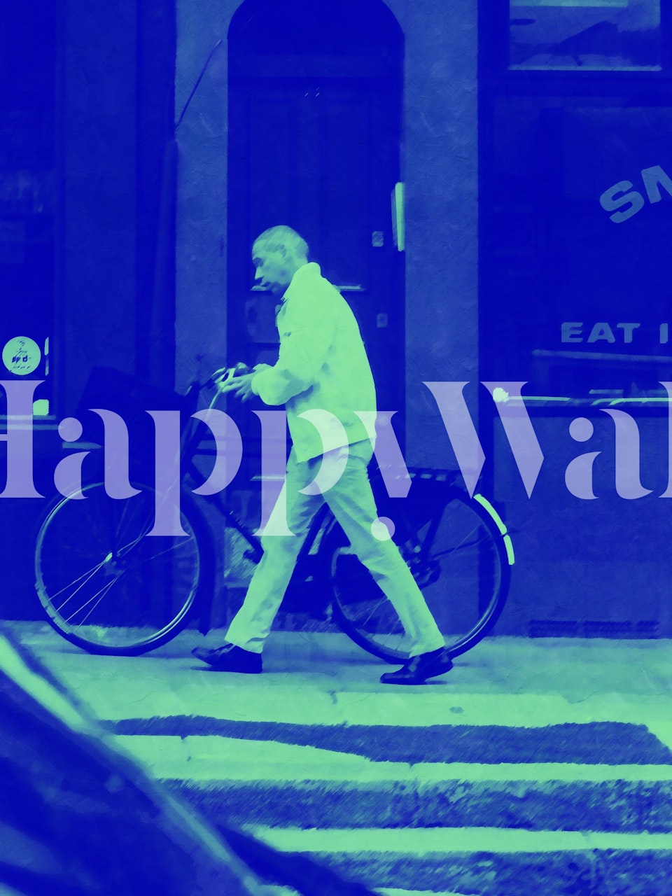 Urban Old Blue wallpaper in a room