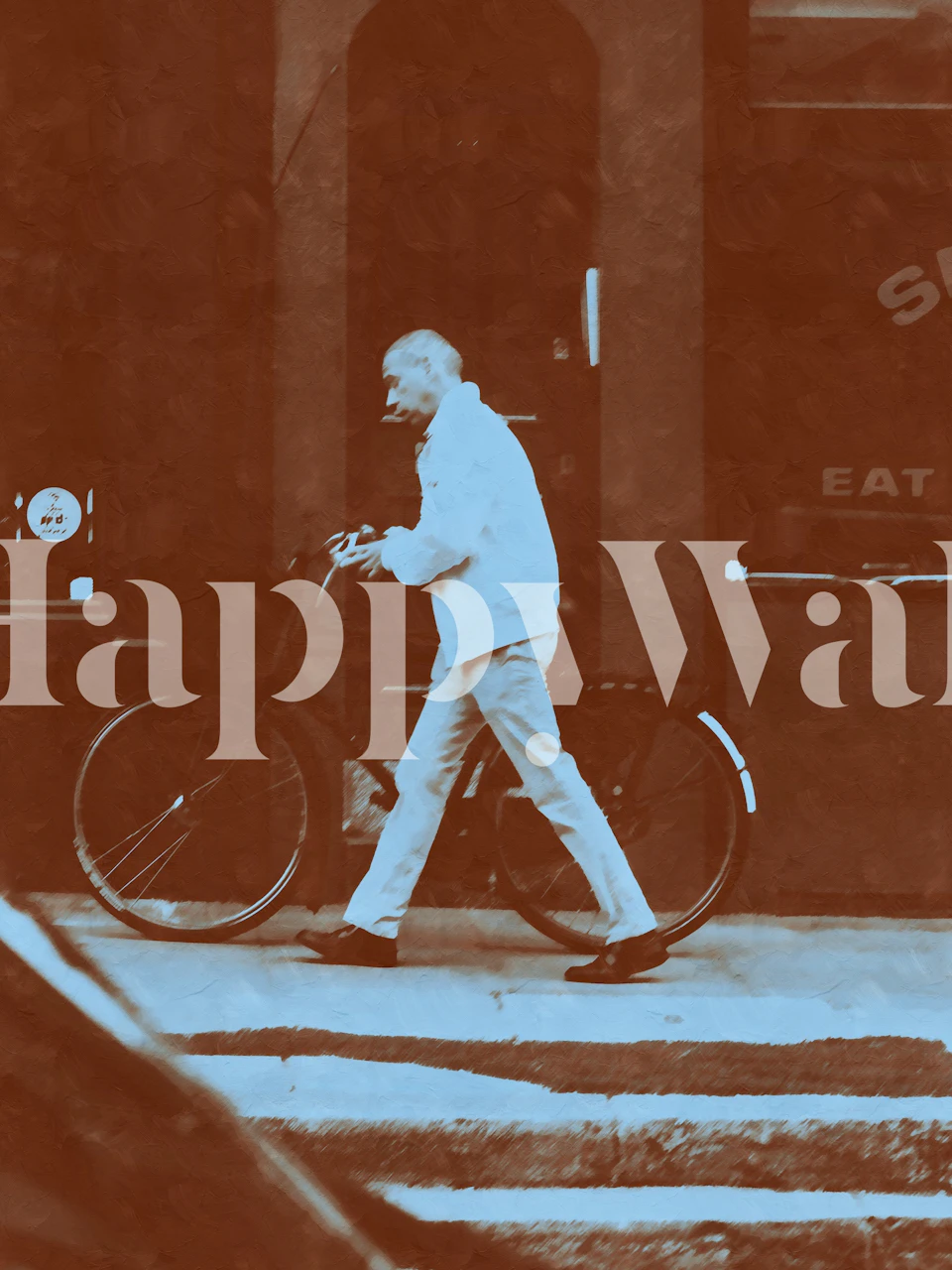 Vintage urban street scene with warm brown tones wallpaper