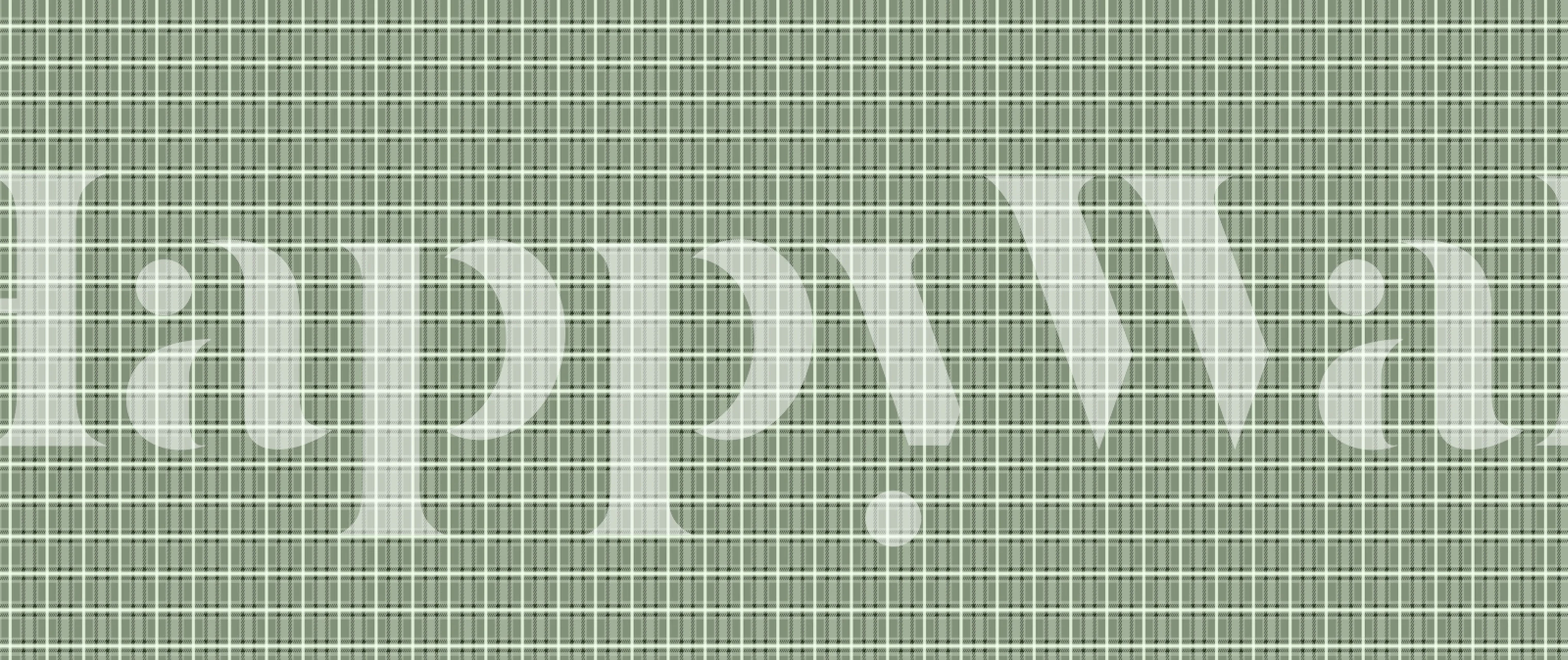 Green plaid wallpaper with white grid pattern