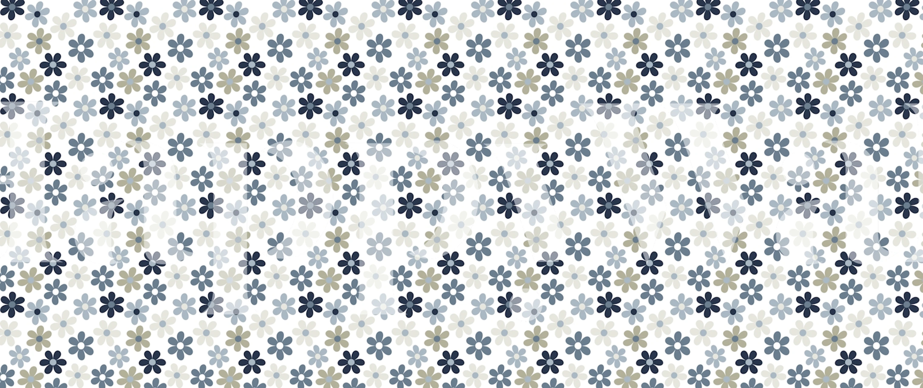 Blue and white floral pattern wallpaper with small flowers