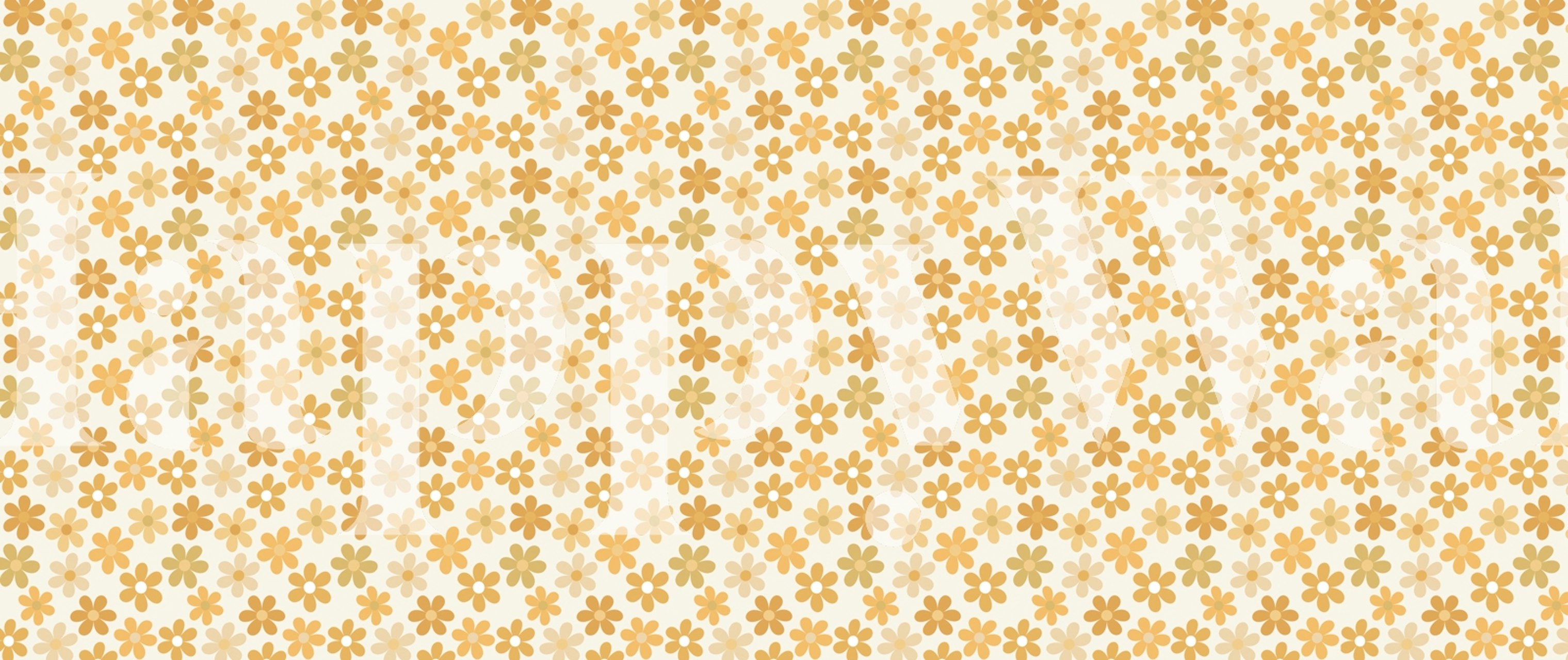 Yellow floral pattern on light background wallpaper