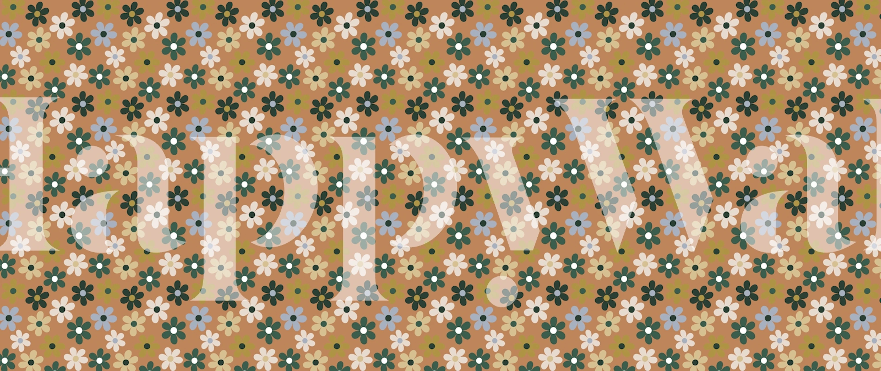 Tapeta Elegant Flowers Mustard w pokoju