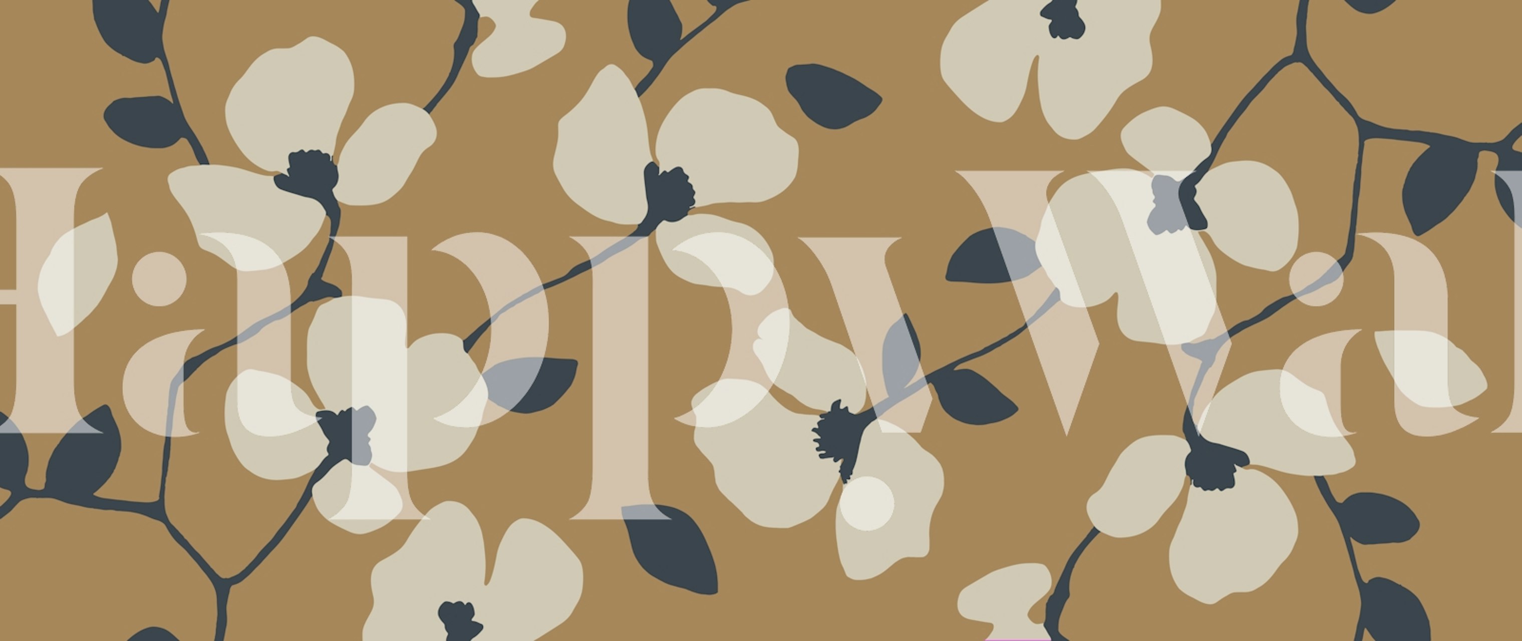 Flower Modern Tapetdesign in einem Zimmer