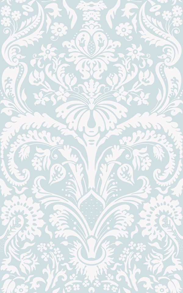Damask Baroque 1 light blue