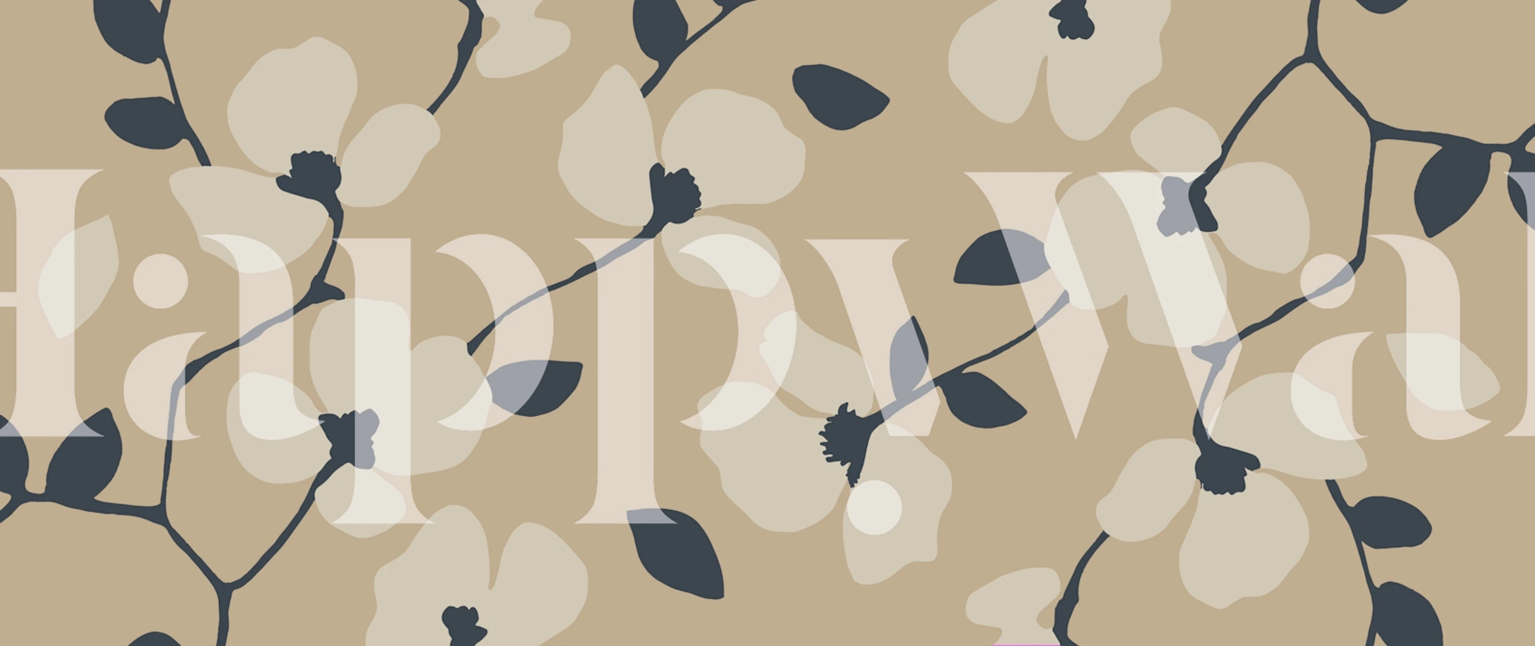 Flower Modern Nude wallpaper in a room