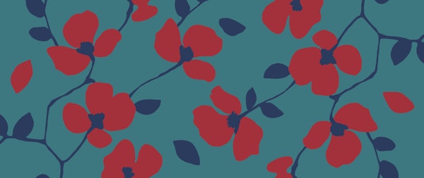 Flower Modern Red Blue