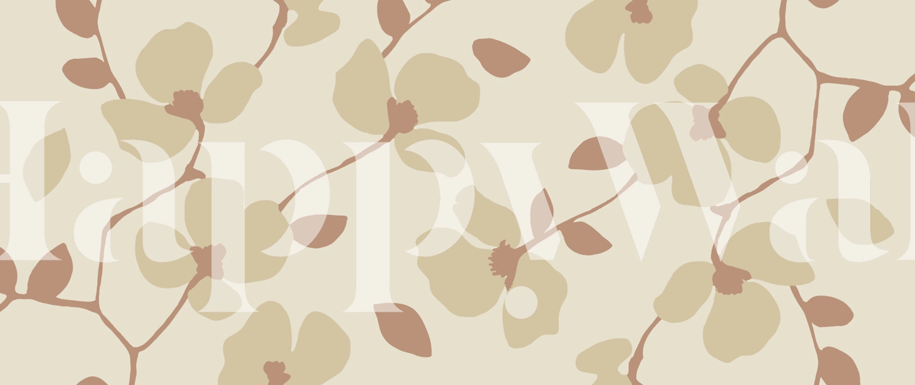 Flower Modern Clean wallpaper in interior setting