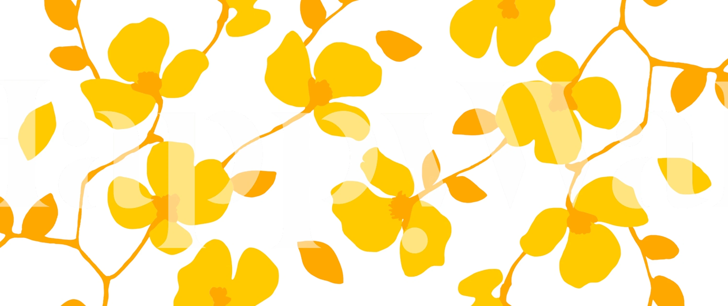 Flower Modern Yellow papel de parede em uma sala