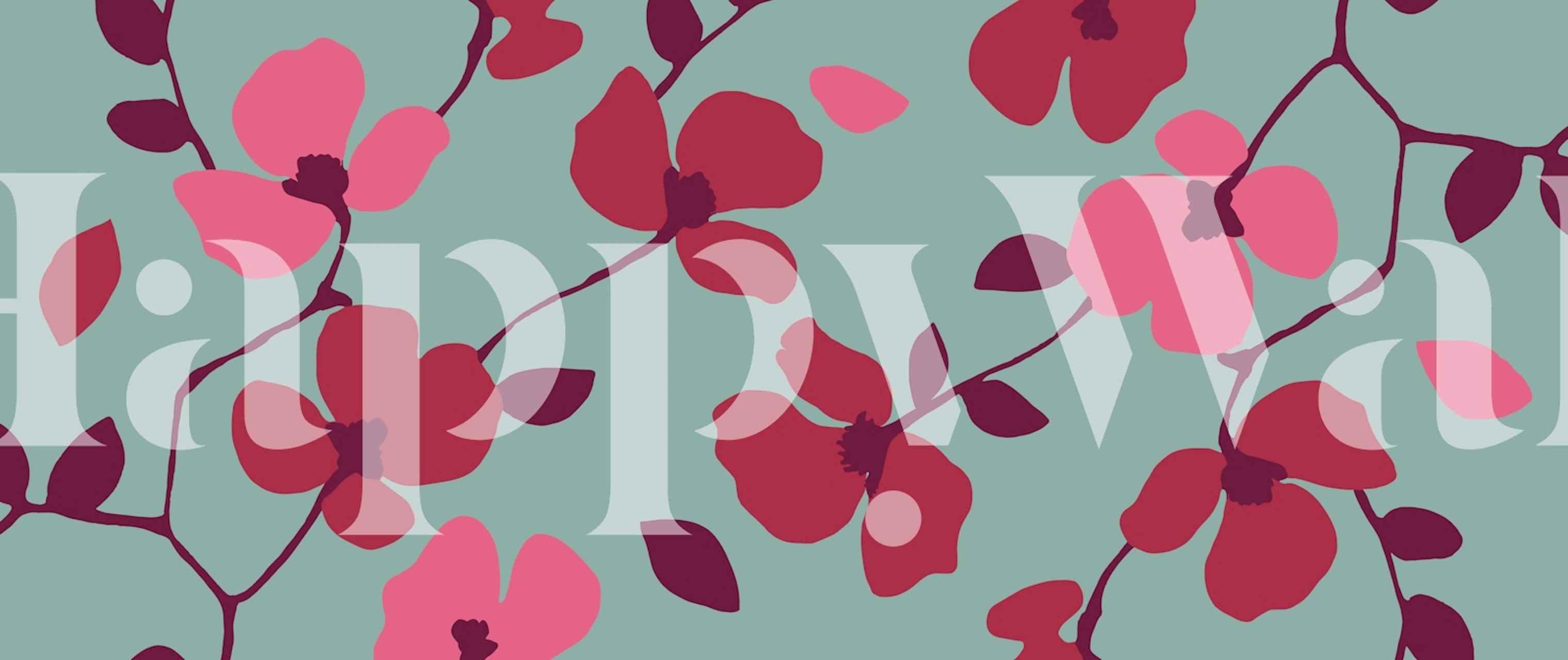 Flower Modern Pink tapet i en rumsmiljö